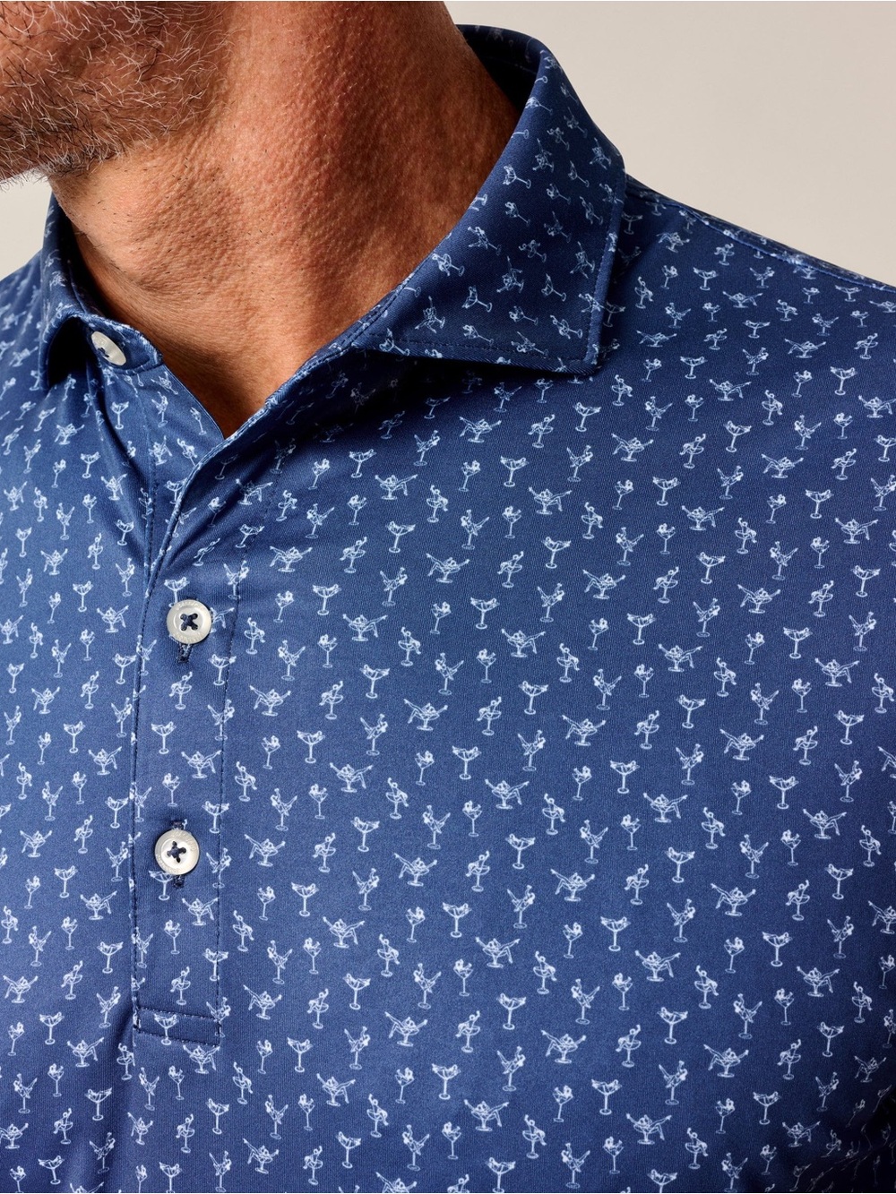 Johnnie-O Pin up Men's Featherweight Performance Polo Lake Blue Size Medium NWT